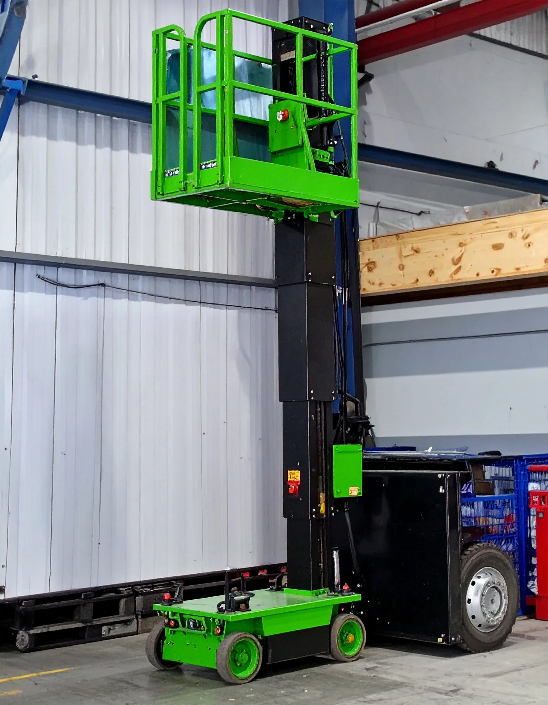Plataforma elevadora en uso